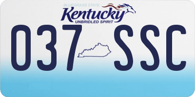 KY license plate 037SSC