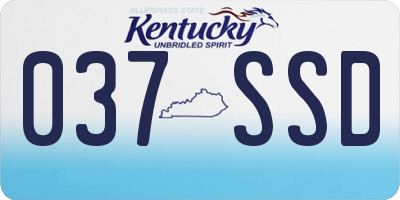 KY license plate 037SSD