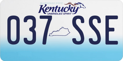 KY license plate 037SSE