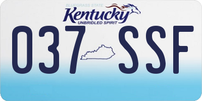 KY license plate 037SSF
