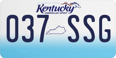 KY license plate 037SSG