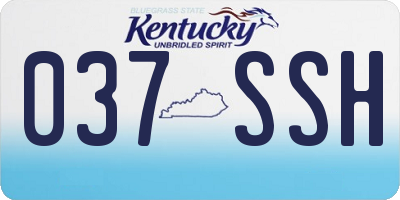 KY license plate 037SSH