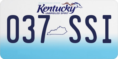 KY license plate 037SSI