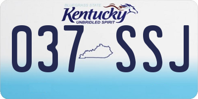 KY license plate 037SSJ
