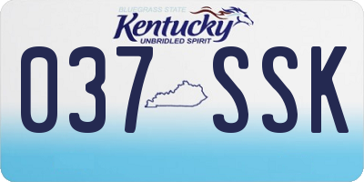KY license plate 037SSK