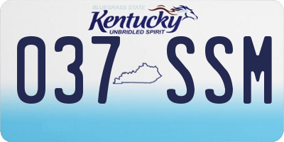 KY license plate 037SSM