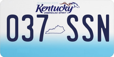 KY license plate 037SSN