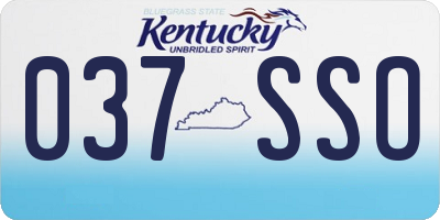 KY license plate 037SSO