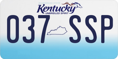 KY license plate 037SSP