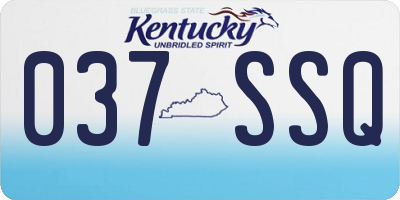 KY license plate 037SSQ