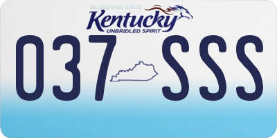 KY license plate 037SSS