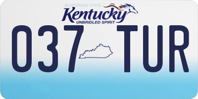 KY license plate 037TUR