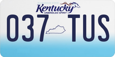 KY license plate 037TUS