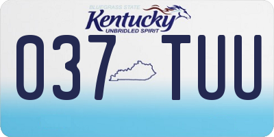 KY license plate 037TUU