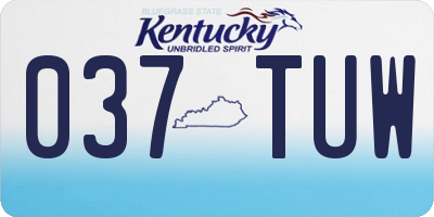 KY license plate 037TUW
