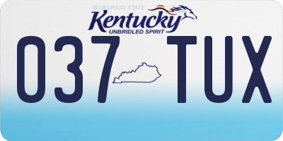 KY license plate 037TUX