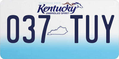 KY license plate 037TUY