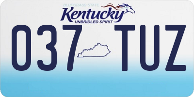 KY license plate 037TUZ