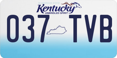 KY license plate 037TVB