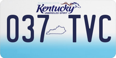 KY license plate 037TVC