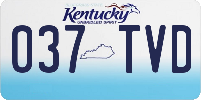 KY license plate 037TVD