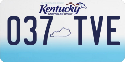 KY license plate 037TVE