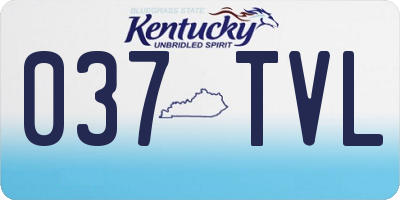 KY license plate 037TVL
