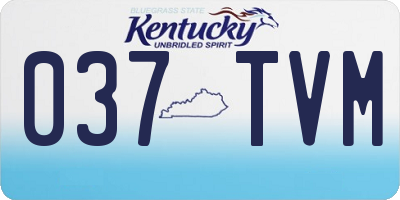 KY license plate 037TVM