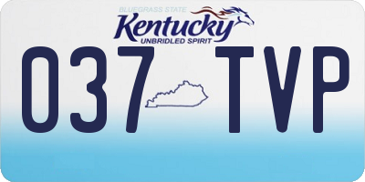 KY license plate 037TVP
