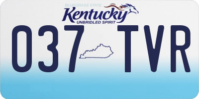 KY license plate 037TVR