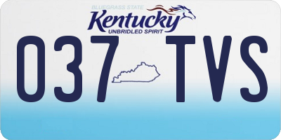 KY license plate 037TVS
