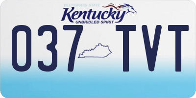 KY license plate 037TVT