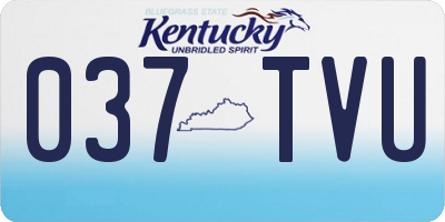 KY license plate 037TVU