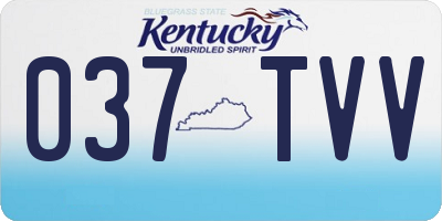KY license plate 037TVV