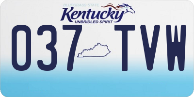 KY license plate 037TVW