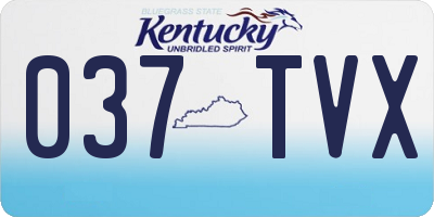 KY license plate 037TVX