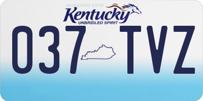 KY license plate 037TVZ