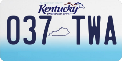 KY license plate 037TWA