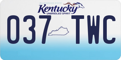 KY license plate 037TWC
