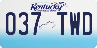 KY license plate 037TWD