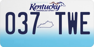 KY license plate 037TWE