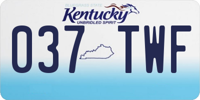 KY license plate 037TWF