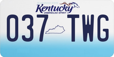 KY license plate 037TWG