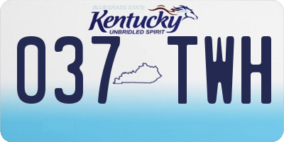 KY license plate 037TWH