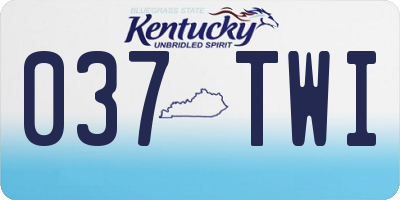 KY license plate 037TWI