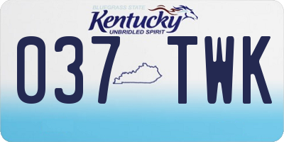 KY license plate 037TWK