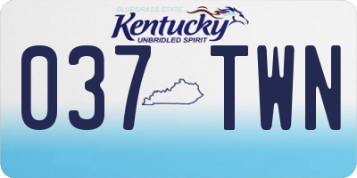 KY license plate 037TWN