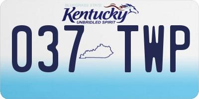 KY license plate 037TWP