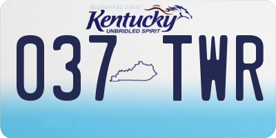 KY license plate 037TWR