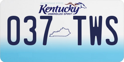 KY license plate 037TWS